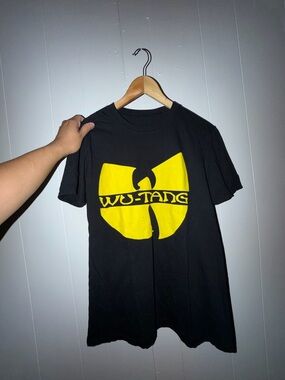Wu-Tang Clan Black Short Sleeve Logo Tee - Yellow Graphic